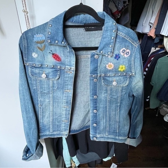 THE Kooples Denim Embroidered Jacket - Picture 7 of 9